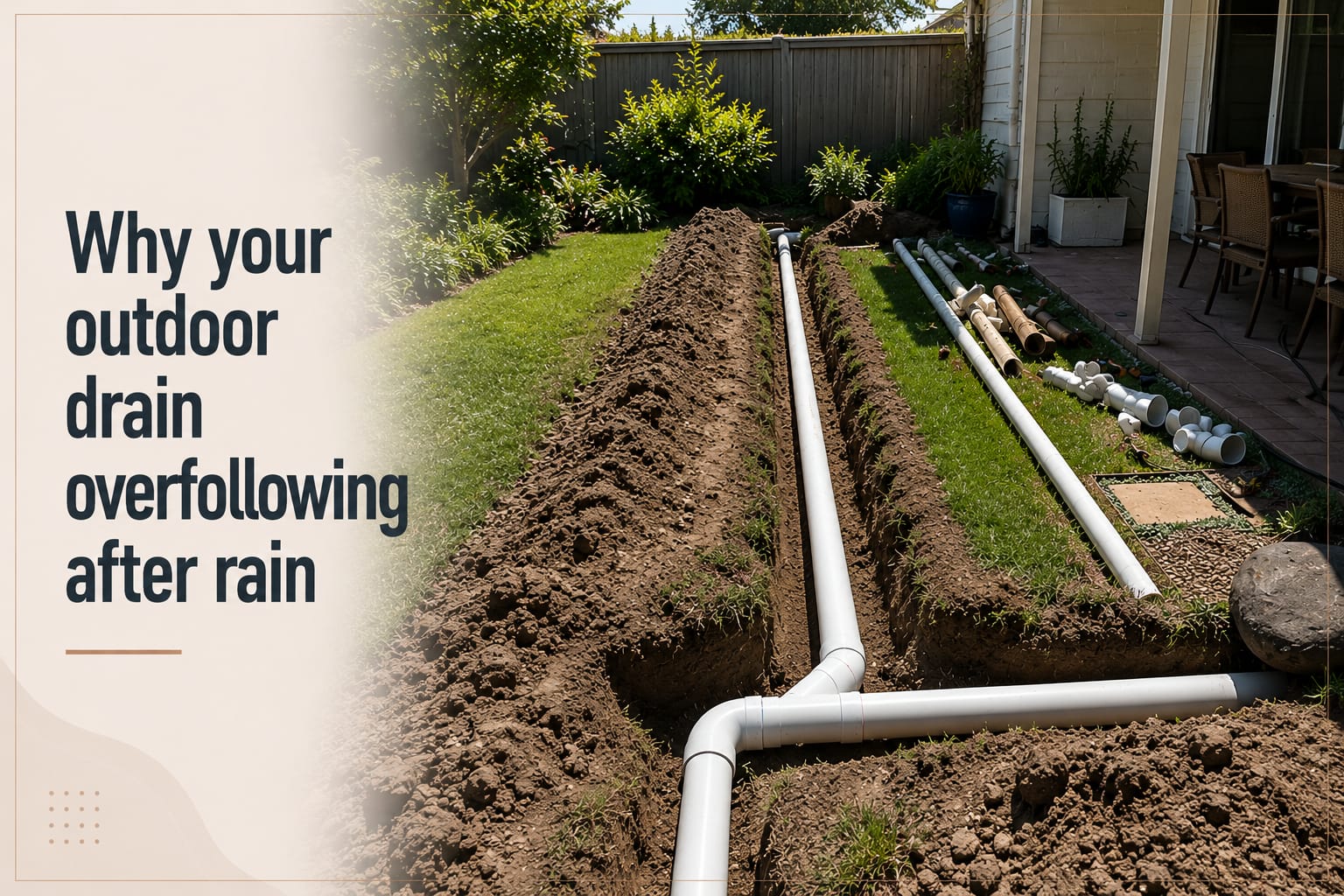 why your outdoor drain overflowing after rain
